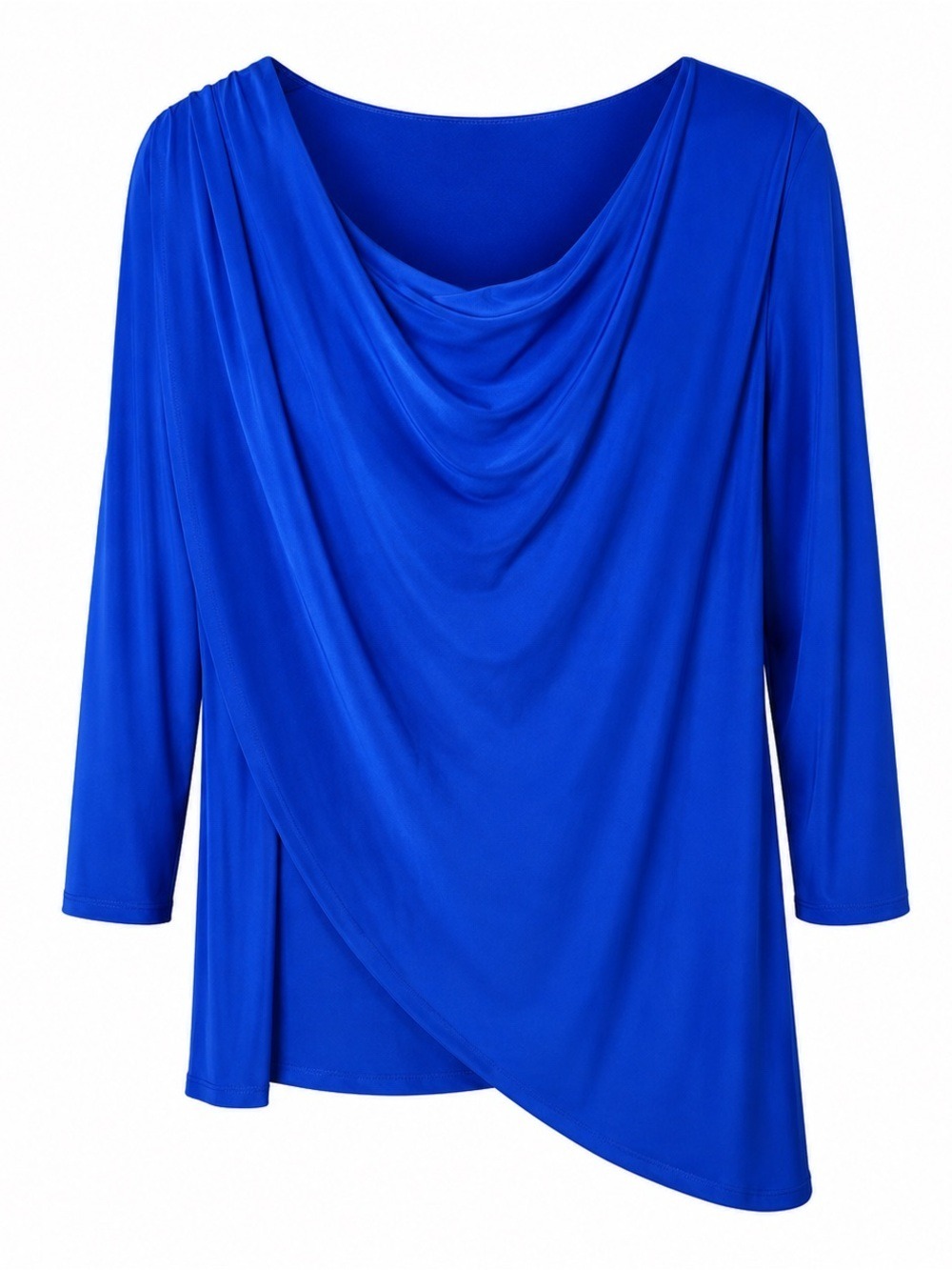 Joseph Ribkoff Royal Blue Draped Cowl Neck Top Size 16